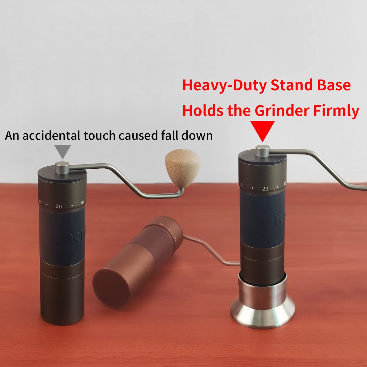 Dosing Funnel for Manual Hand Coffee Grinder, 304 Stainless Steel Coffee Grinder Stand Base Keep the Body Steady, Compatible with KINGrinder P2, TIMEMORE C3S Pro, Rsoilch