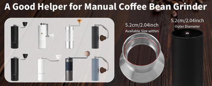 Dosing Funnel for Manual Hand Coffee Grinder, 304 Stainless Steel Coffee Grinder Stand Base Keep the Body Steady, Compatible with KINGrinder P2, TIMEMORE C3S Pro, Rsoilch