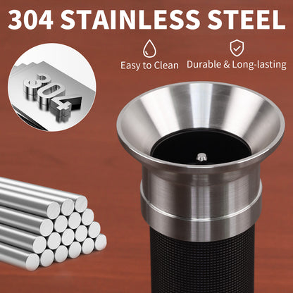 Dosing Funnel for Manual Hand Coffee Grinder, 304 Stainless Steel Coffee Grinder Stand Base Keep the Body Steady, Compatible with KINGrinder P2, TIMEMORE C3S Pro, Rsoilch