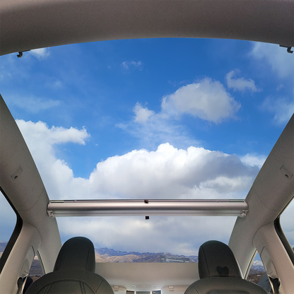 EZUNSTUCK Glass Roof Sunshade for Tesla Model Y - Sun Blocking and Heat Insulation with Retractable Roll-up Design