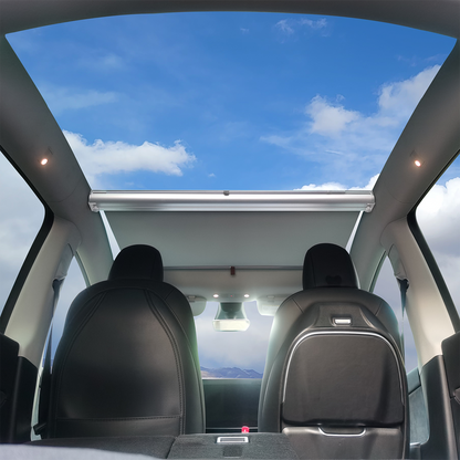 EZUNSTUCK Glass Roof Sunshade for Tesla Model Y - Sun Blocking and Heat Insulation with Retractable Roll-up Design