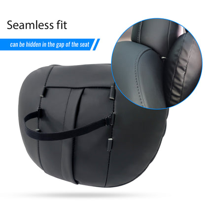 EZUNSTUCK 2Pcs Headrest Neck Pillow for Tesla Model 3/Y, High Elastic Leather Adjustable, Soft and Comfortable